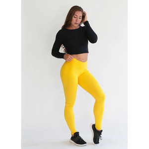New FITNESS WOMEN YELLOW SCRUNCH BOOTY LIFT LEGGING - Product Image 4