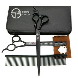 Juego de tijeras de peluquero 3PRO de alta calidad, tamaños y colores básicos, hoja de acero inoxidable para uso en belleza - Product Image 1