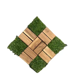Carreaux de sol imbriquants en bois, avec Protection contre les UV, finition grasse, verrouillage à pression pour plancher extérieur, Patio, plancher