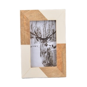 Best Quality Mango Wood and Resin Photo <b>Frame</b> From India Geometric Patterned Folk Art Style Business Gift - Product Image 1