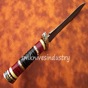 Double Edge 13 inches Custom <b>Hand</b> Made Damascus Hunting Knife Amazing Art <b>File</b> Work (smk1389) - Product Image 6