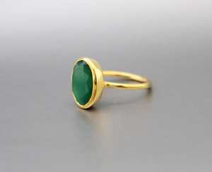 Bague en argent sterling 925 Onyx vert Bijoux design faits à la main Bijoux en onyx naturel Grossiste Fabrication de bijoux Casa De Plata - Product Image 3