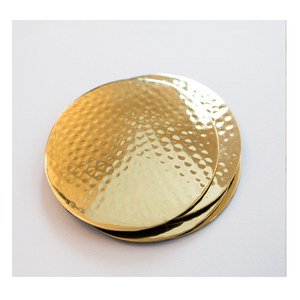 Sous-verres en aluminium couleur or de qualité supérieure avec support, pour tasses à thé et verres, au meilleur prix - Product Image 2