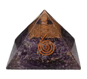 Wholesale High Quality Natural Amethyst Orgonite Pyramid For Meditation Home Decoration From India