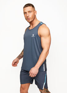 Mesh gris couleur fit sec hommes gym débardeur Polyester Slim Fit ActivewearMen Stringer gymnases musculation - Product Image 6