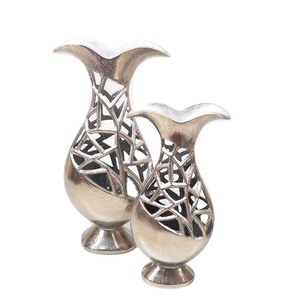 Vase à fleurs en aluminium massif, 5 pièces, décoration de mariage, pièce centrale, décoration de salle, Vase de sol, disponible à prix - Product Image 1