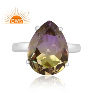 Último hecho a mano de plata esterlina fina Natural Bio Pavo Real doblete cuarzo piedra preciosa anillo apilable fabricante de joyas - Product Image 3