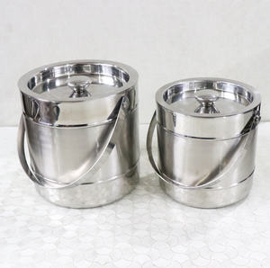 Stainless Steel Double Wall <b>Insulated</b> <b>Ice</b> <b>Bucket</b> With Lid and Handle Glossy Polished Finishing Manufacturer and Supplier - Product Image 4