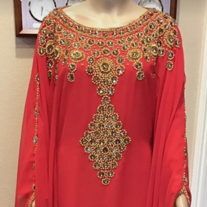 NEW---JALABIYA--ARABIC CAFTAN ROBE-BELLE-Embellie-WITH--ZARIDOZI-travail-POUR-FÊTE-USURE et De Mariage-2021... - Product Image 1