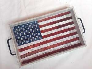 Nueva Bandeja de Madera con Diseño Desgastado y Bandera Americana - Product Image 4