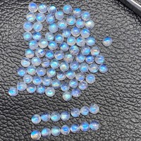 Cabochon rond lisse en pierre de lune arc-en-ciel naturelle de 4 mm, hautement poli, cristal de guérison, pierre de naissance, pour la fabrication de bijoux, vente en gros