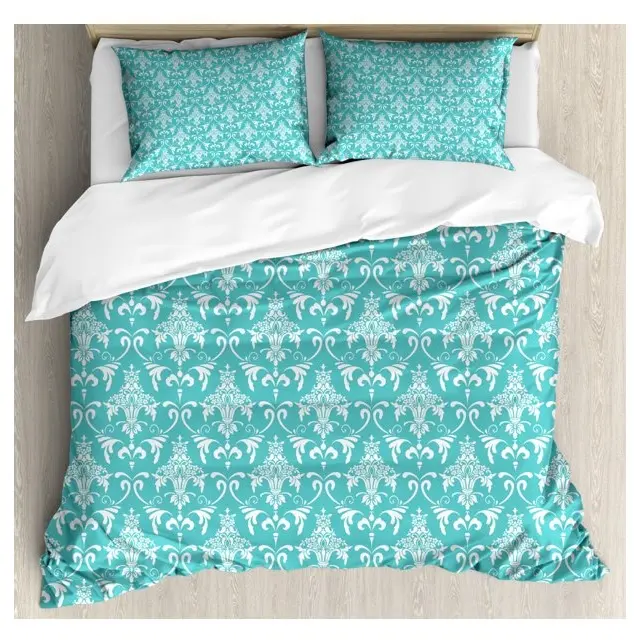 Blue and white printed pattern duvet cover 100% Organic Cotton GOTS Certified From India Exporter