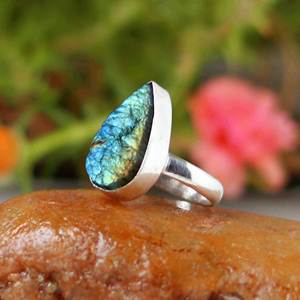 Pendentif en argent de forme géométrique pour homme, collier irrégulier, pierre druse, double aaa, mur, pierres précieuses, lune d'agates - Product Image 5