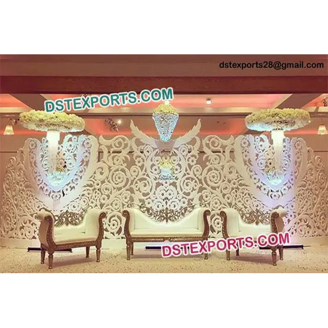 Beautiful Fiber Backdrop Panel Stage Stylish Panels Wedding Stage Asian Wedding Stages Flower Walls Back ground