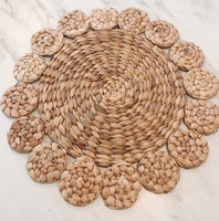 Ensemble de napperons en rotin jacinthe d'eau tissé à la main écologique sous-verres décor artisanat en paille fournisseur du Vietnam en gros