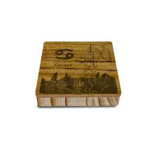 Teak Wood Stainless Steel 3 in 1 Mobile Phone <b>Holder</b> Stand Cancer Zodiac Phone Stand - Product Image 3