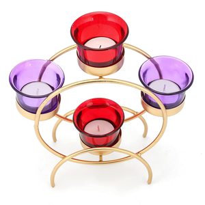 Portavelas de hierro de alta calidad, soporte de luz de té con taza de vidrio, precio al por mayor - Product Image 3