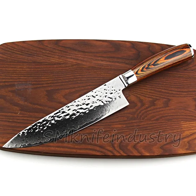 हस्तनिर्मित दमिश्क दैनिक रसोई कट उपयोग रसोई के चाकू चमड़े म्यान के साथ कवर (smk1970)