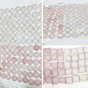Vente en gros de sous-verres en agate blanche naturelle plaqué or argent tranches de quartz bon marché de meilleure qualité pour le salon occasions de mariage - Product Image 6