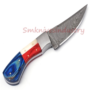มีดล่าสัตว์เหล็กดามัสกัสทำด้วยมือมีดจับไม้เรซินที่สวยงาม (Smk1628) - Product Image 6