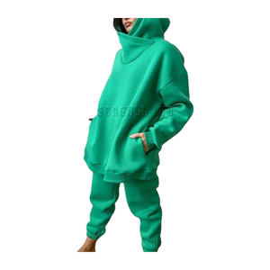 Vente en gros Ensemble pantalon de survêtement à capuche personnalisé pour femme Pantalon de survêtement ample en coton molletonné unisexe - Product Image 3