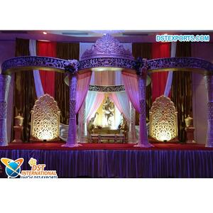 Mandap de mariage hindou de style moderne avec une grande majesté royale traditionnelle sculptée à la main par l'empereur - Product Image 1