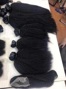 Ensemble de cheveux Remy vierges vietnamiens de haute qualité, faisceaux de cheveux humains à fermeture frontale et à cuticule alignée, prix de gros - Product Image 6