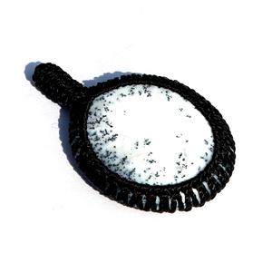 Agate Dendritique Cabochon Macramé Pendentif Diamant Piedras Naturales Cristal Pierres De Guérison Fabriqué À La Main Jade Perle Bijoux Charme - Product Image 3