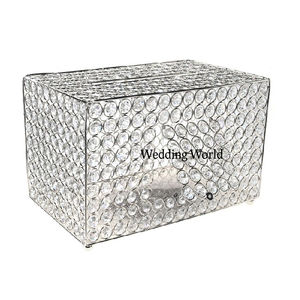 Crystal Beaded Designer <b>Card</b> <b>Box</b> High Quality Decorative Wholesale <b>Card</b> <b>Box</b> Customized Shape Tabletop Decorative Crystal <b>Box</b> - Product Image 1