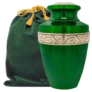 Green Adult Metal <b>Urn</b> <b>Cat</b> Ashes Hand Engraved American Style Colorful Iron Finish Unique Home Decor Funeral Supplies Cremation - Product Image 1