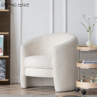 Fauteuil de salon confortable de style nordique moderne du milieu du siècle, fauteuil d'appoint en sherpa, meubles de salon en gros, fauteuil individuel