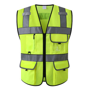 Hi Viz เสื้อกั๊กเซฟตี้เสื้อกั๊กสำหรับใส่ทำงาน,เสื้อกั๊กเพื่อความปลอดภัยสะท้อนแสง CE มองเห็นได้ดี - Product Image 5