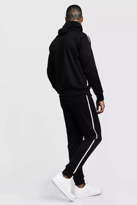 Ensemble de survêtement zippé pour homme, hiver, à capuche, décontracté, réfléchissant, nouveau modèle 2023, velours pastel uni, luxe personnalisé - Product Image 4