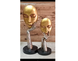 Visage en résine antique au design décoratif, 1 pièce - Product Image 1