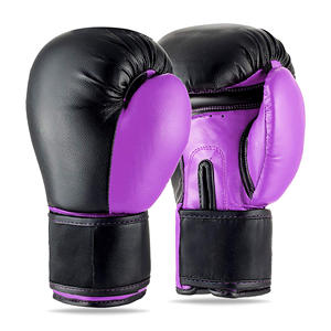 Gants de boxe en cuir PU à la mode pour l'entraînement Nouveau noir violet OEM Logo Thai Couleur Matériel Adultes - Product Image 4