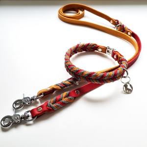 Collier de chien en cuir marron coloré, ensemble cadeau personnalisé pour chien - Product Image 1