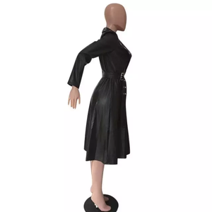 2025 Nueva chaqueta de cuero cortavientos de moda para mujer chaquetas de cuero largas de trabajo pesado para mujer - Product Image 4