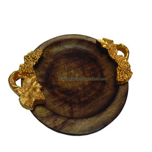 จานเสิร์ฟพร้อมที่จับโลหะอลูมิเนียมทำด้วยมือโต๊ะชาและกาแฟทำด้วยมือ - Product Image 2