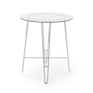 Mesa de Bar superior de vidrio templado de diseño moderno Muebles industriales para sala de estar Centro comercial Hotel Precio de fábrica para uso en restaurante - Product Image 4