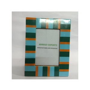 Marco de fotos de resina artesanal de lujo, marco de fotos decorativo de madera con incrustación de hueso Natural de la India, venta al por mayor - Product Image 1