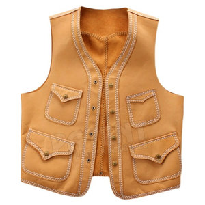 Chaleco de motocicleta de invierno deportivo informal para hombre de alta calidad, ropa exterior de cuero de estilo personalizado, tela de lona transpirable para uso en exteriores - Product Image 1