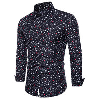 Chemise habillée boutonnée pour homme, coupe classique, manches longues, popeline 100 % coton, écologique, infroissable, imprimé 3D, plage, randonnée