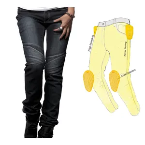 AA Rated Creased style Kevlar jeans, CE approved light washed biker denim pants for ladies, Prime Protection