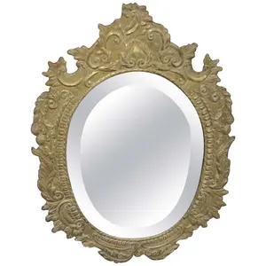 Specchio ovale in metallo rivestito per la decorazione in metallo decorazione della casa e per le case decorazione scopo artigianato nuovo Design specchio