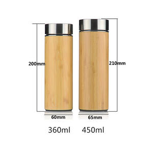 Thermos à café isotherme en bambou naturel, ml, écologique, bouteille isolante sous vide, en acier inoxydable - Product Image 6