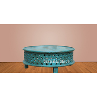 TABLE basse ronde et décorative en bois massif, DESIGN UNIQUE indien, décoration de TABLE basse, moderne, offre spéciale,