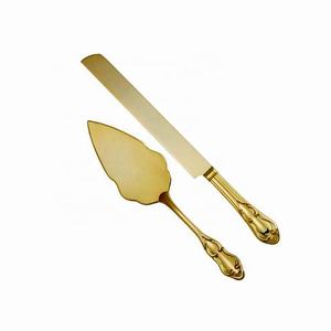 Juego de vajilla pulido dorado de acero inoxidable con mango de diseño de tallo de planta, juego de cubiertos para barra de ensalada - Product Image 5