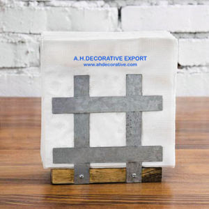 Galvanisé En Métal et Bois De Manguier Porte-Serviettes Offre Spéciale Métal Porte-Papier Hygiénique à vendre Unique Support de Boîte de Mouchoirs - Product Image 3