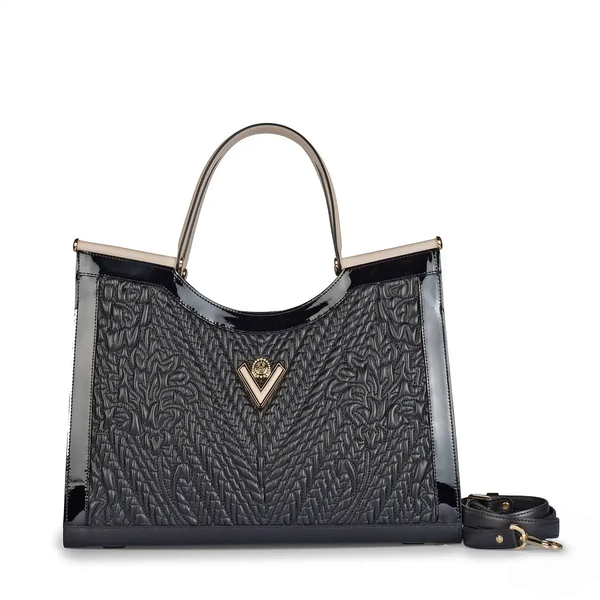 Женская Черная сумка-тоут 26004 в стиле барокко