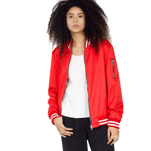 Adult Women's Varsity Jacket Breathable Full Sleeve Stand Collar Customizable <b>Button</b> Closure - Product Image 4